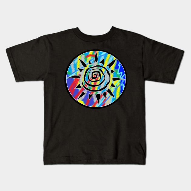 sun, spray art Kids T-Shirt by LowEndGraphics